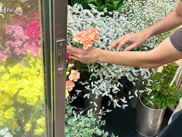 アレンジメント作成の様子