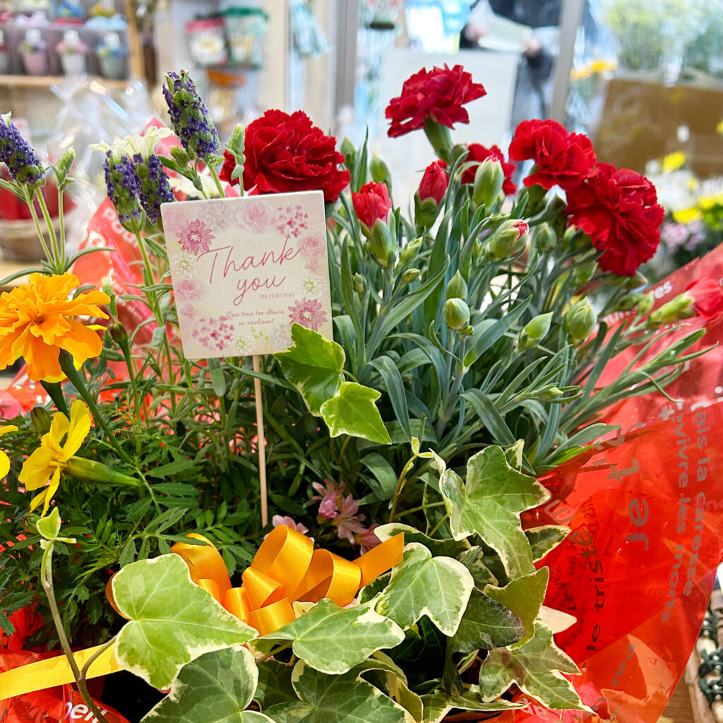 母の日の寄せカゴ